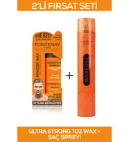 Fontenay Saç Şekillendirici Pudra Toz Wax Ultra Strong Turuncu + Saç Spreyi 400ml 2'Li Set