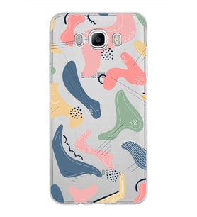 Samsung Galaxy J7 2016 Kapak Abstract Tasarımlı Şeffaf Silikon Kılıf