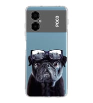 PrintiFy Poco M5 ile Uyumlu Köpek 3 Kamera Korumalı Şeffaf Kılıf