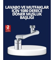 Northcity 3 Eklemli Esnek 1080° Musluk Başlığı - Hareketli Su Modlu Lavabo Aparatı