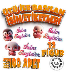 Kıyafet Etiketi - Okul Kıyafet Kumaş Etiketi Kreş Anaokulu İlkokul Kıyafet Kumaş Etiketi Set08