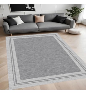 Rovigo Home Dijital Baskı Yıkanabilir Kaymaz Taban Salon Halısı Ve Yolluk RV075-FNL348 (Gri)