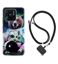 Xiaomi Redmi Note 7 8 9 Pro 10 2022 10 Pro 10S Kılıf Boyun Askılı Silikon Astronot Panda 1755