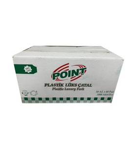 Point Plastik Lüx Şeffaf Çatal - 18 Cm. - 3.2 Gr. - 3000 Adet - Koli