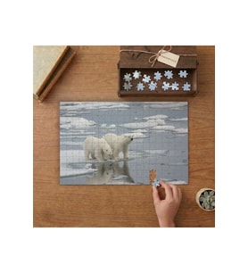 Kutup Ayıları Tasarımı 240 parça Ahşap Puzzle Ahşap Kutuda MP01940