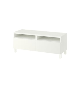 TV Sehpası, Beyaz, 120x42x48 cm, Çıt Çıt Raylı