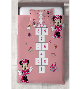 MEKTA HOME BEBEK VE ÇOCUK ODASI Seksekli Minnie Mouse Desenli Yatak Örtüsü