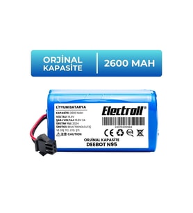 Deebot Dh43 Uyumlu Batarya (ORJİNAL KAPASİTE) 2600mah Pil Robot Süpürge Batarya Değişimi