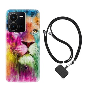 Vivo Y22 Kılıf Resimli Boyun Askılı İpli Desenli Silikon Colorfull Leon 2 1388
