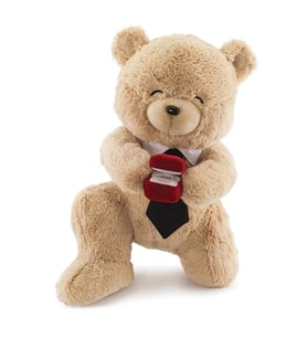 Neco Plush Fluffy Tek Taş Serenat Ayı 45 cm 520249 (Çok Renkli)