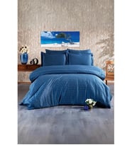 Odesa Bambu Jakar Kumaş Indigo Çift Kişilik Nevresim Takımı Battal Boy 6 Prç. 200X220 Cm 595 (İndigo)