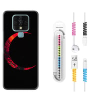 Tecno Camon 16 18P Pova 3 Pova Neo Kılıf Kablo Koruma Spiral Silikon Red Moons 1747