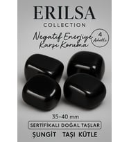 Sertifikalı Gerçek Şungit Taşı Kütle (4 Adet – 35-40 mm)  Negatif Enerjiye Karşı Güçlü Koruma (Siyah)