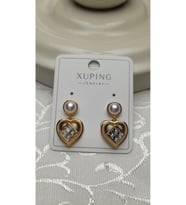 Xuping Küpe Kare Taşlı, Incili Küpe, Kalp Çelik Küpe