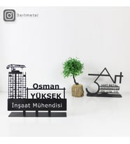 İnşaat Mühendisi Masaüstü İsimlik - Metal Masa İsimliği - Kişiye Özel İsimlik