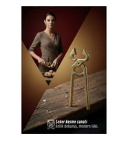 Selinay Serisi Osmanlı Motifli Gold Kıtlama Makası - 13 Cm Antik Kırıcı 722901