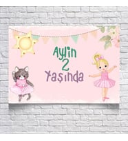 Balerin Temalı Doğum Günü Afişi 35X50 cm