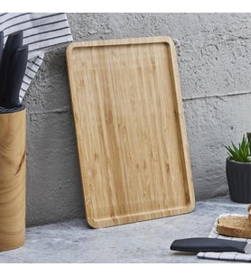 Lüks Doğal Ahşap Tepsi Sunum Çay Kahvaltılık ve Sunum Tepsisi 33x23cm