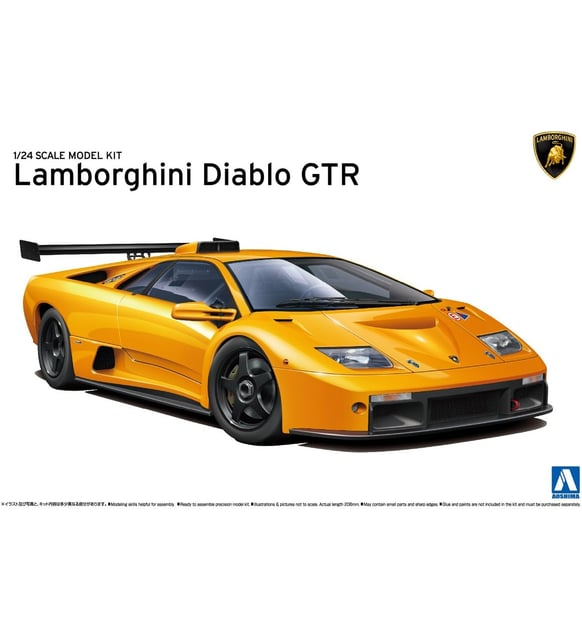 Aoshima 1999 Lamborghini Diablo GT-R 1: 24 Model Araba Yapım Kit
