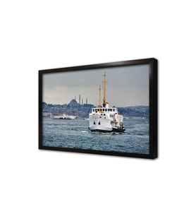 Sultanahmed ve Vapur Çerçeveli Cam Tablo