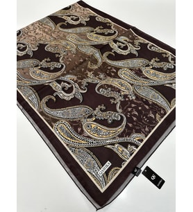 QASHKA Saten İpek Şal Etro Desen LBT0108