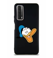 Huawei Y7A Soft Premier Kapak Donald Duck-E Tasarımlı Silikon Kılıf - Siyah (Şeffaf)