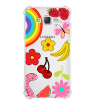 PrintiFy Samsung Galaxy J7 Core Uyumlu Water Color 5 Baskılı Şeffaf Köşe Korumalı Antişok Kılıf