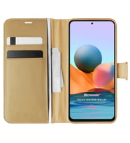 Microsonic Xiaomi Redmi Note 10 Pro Kılıf Delux Leather Wallet Gold