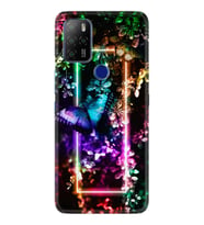 Omix X500 Kılıf Silikon Desen Butterfly Neon 1684