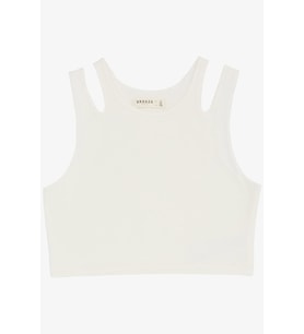 Breeze Kız Çocuk Crop Tişört Çift Askı Omuz Detaylı 9-16 Yaş, Ekru
