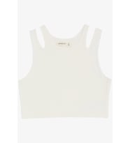 Breeze Kız Çocuk Crop Tişört Çift Askı Omuz Detaylı 9-16 Yaş, Ekru
