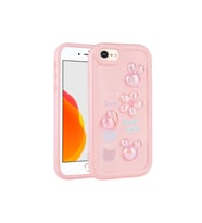 Apple iPhone 11 Pro Uyumlu Kılıf Kabartma Figürlü Parlak Zore Toys Silikon Kapak (Pembe)