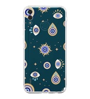 PrintiFy Huawei Y9 2019 ile Uyumlu Nazar Boncuğu 5  Kamera Korumalı Şeffaf Silikon Kılıf