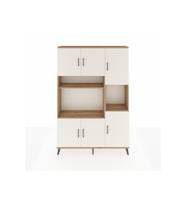 Arges Dolap 9 Raflı 6 Kapaklı 132x30x195 Çam-Aytaşı/Çam