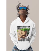 Roronoa Zoro Baskılı Unisex Oversize One Piece Anime Karakter Hoodie
