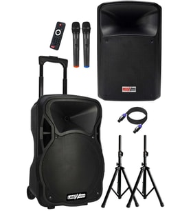 Lastvoice LS-P1915EE-PAK Portatif Taşınabilir Şarjlı Ses Sistemi Aktif + Pasif Set (1200W + 800W)