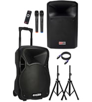 Lastvoice LS-P1915EE-PAK Portatif Taşınabilir Şarjlı Ses Sistemi Aktif + Pasif Set (1200W + 800W)