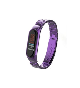 Mi Band 4 Metal Baklalı Kordon - Mor