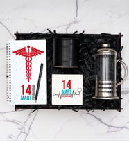 Kupa, Taş Bardak Altı, French Press, Defter, Kalem Hediye Kutusu
