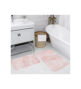 Rovigo Home Dijital Baskılı 2'li Banyo paspas Takımı RVG5102 (Pembe)