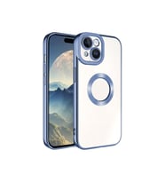Apple iPhone 15 Uyumlu Kılıf Kamera Korumalı Logo Gösteren Zore Omega Kapak (Açık Mavi)