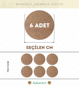 6 Adet MDF Amerikan Servis Supla Ahşap Magnetlik 3 mm Kalınlık 1-50 cm Ölçüler