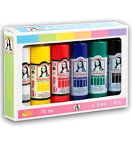 Mona Lisa Akrilik Boya Seti 6 Renk 70 ml. Akrilik Boya Seti Tuval, Ahşap, Taş, Seramik ve Hobi Boyama İçin Yoğun Pigmentli Çocuklar için Sanat Boyası