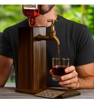 Bk Gift Ahşap Gövdeli Retro Musluklu Alkol İçecek Dağıtıcı  Bar Aksesuarı  Erkeklere Hediye  Babaya Hediye