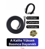 Siyah Dayanıklı Esnek Kırılmaz Çatlamaz Patlamaz Sızdırmaz Pvc Banyo Duş Musluk Hortumu 1,5 Metre