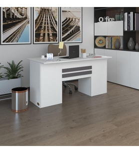 Kenzlife ofis masası pat morita byz 75*160*80 kilitli kapaklı dolap çiftli şeritli bilgisayar çalışma masası (Karışık)