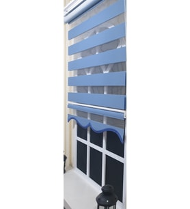 Zebra Stor Perde Mavi Etek Dilimli ST 006