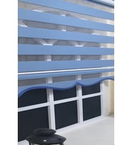 Zebra Stor Perde Mavi Etek Dilimli ST 006