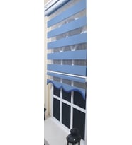 Zebra Stor Perde Mavi Etek Dilimli ST 006