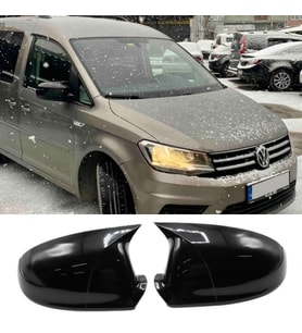 Vw Caddy Mk3 Batman Yarasa Ayna Kapağı Piona Black ABS 2015 2016 2017 2018 2019 2020